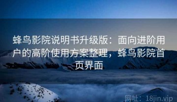 蜂鸟影院说明书升级版：面向进阶用户的高阶使用方案整理，蜂鸟影院首页界面