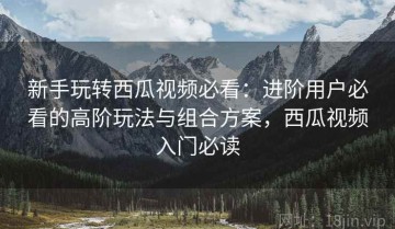 新手玩转西瓜视频必看：进阶用户必看的高阶玩法与组合方案，西瓜视频入门必读
