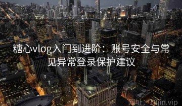 糖心vlog入门到进阶：账号安全与常见异常登录保护建议