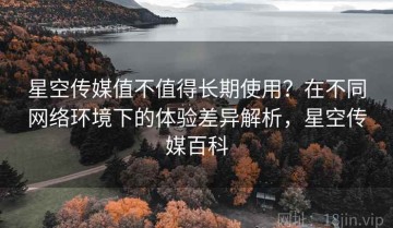 星空传媒值不值得长期使用？在不同网络环境下的体验差异解析，星空传媒百科