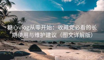 糖心vlog从零开始：收藏党必看的长期使用与维护建议（图文详解版）