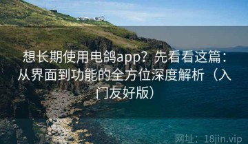 想长期使用电鸽app？先看看这篇：从界面到功能的全方位深度解析（入门友好版）
