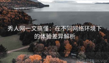 秀人网一文搞懂：在不同网络环境下的体验差异解析