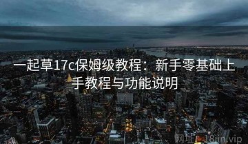 一起草17c保姆级教程：新手零基础上手教程与功能说明