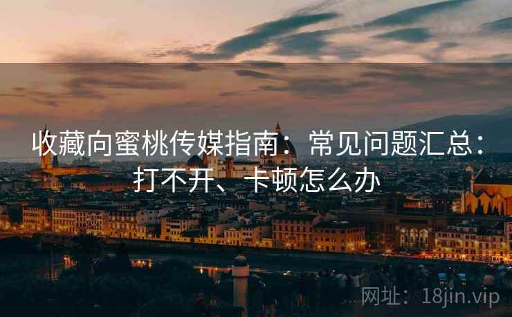 收藏向蜜桃传媒指南：常见问题汇总：打不开、卡顿怎么办