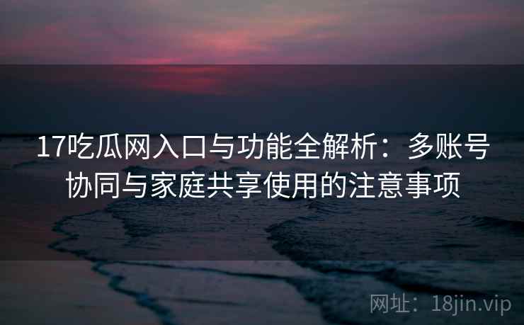 17吃瓜网入口与功能全解析：多账号协同与家庭共享使用的注意事项