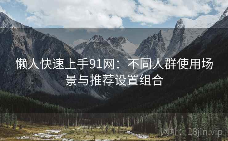 懒人快速上手91网：不同人群使用场景与推荐设置组合