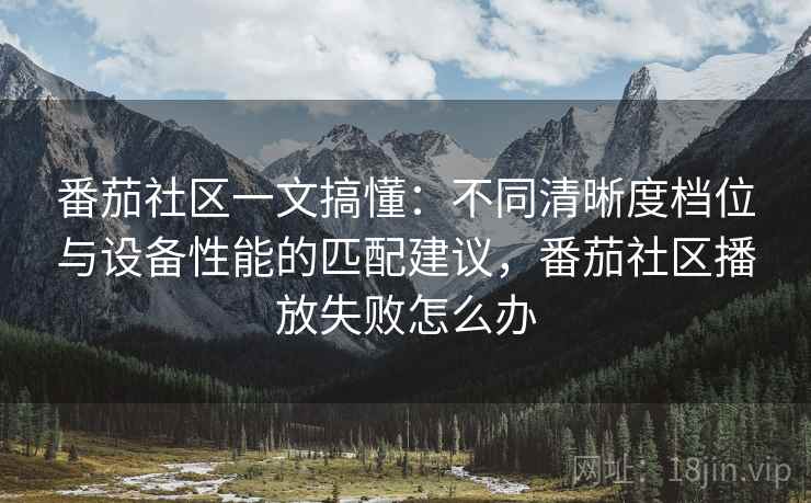 番茄社区一文搞懂：不同清晰度档位与设备性能的匹配建议，番茄社区播放失败怎么办