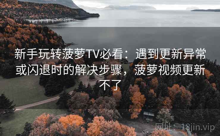 新手玩转菠萝TV必看：遇到更新异常或闪退时的解决步骤，菠萝视频更新不了