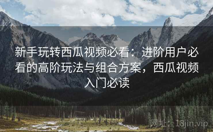新手玩转西瓜视频必看：进阶用户必看的高阶玩法与组合方案，西瓜视频入门必读